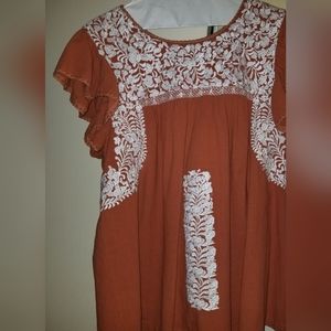 J. Marie Burnt Orange Blouse size L